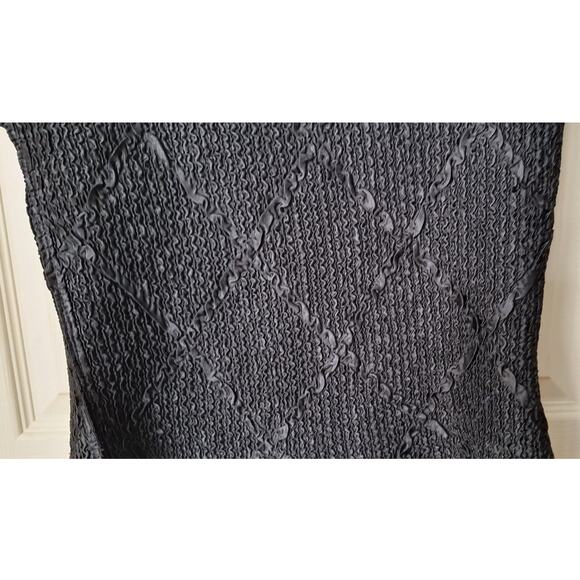 Elastic Crepe Textured short sleeves Black Top Rhombus Argyle M Goth Whimsygoth - Picture 3 of 6